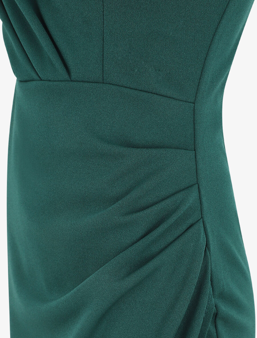 Robe fourreau style portefeuille - Vert sapin - 4