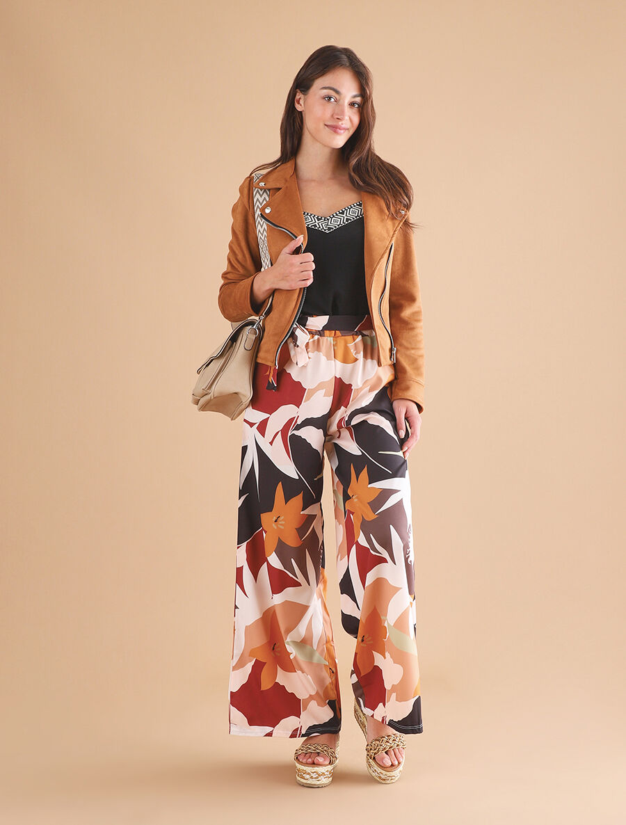 Veste en suédine style perfecto - Marron - 4