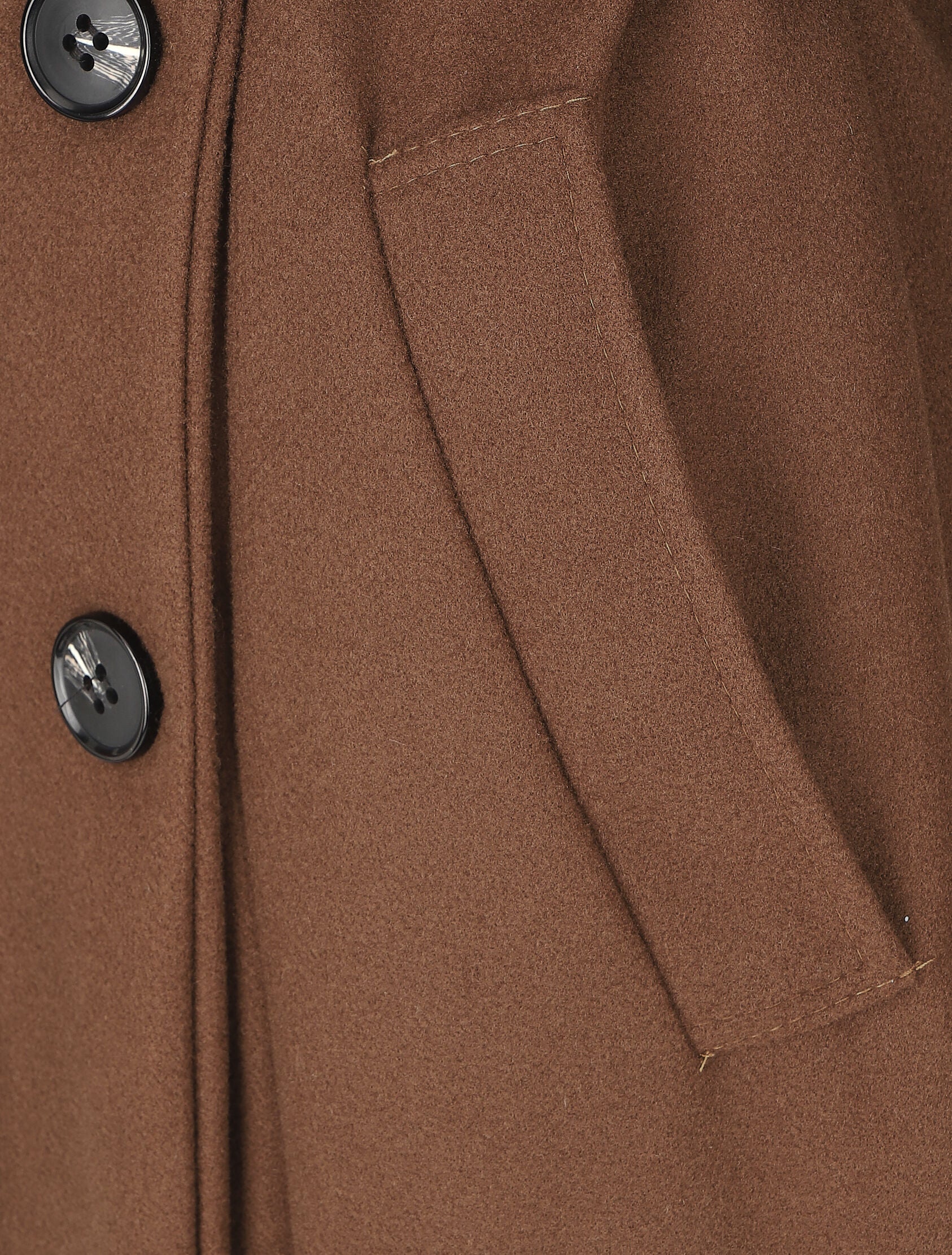 Manteau long col montant - Marron - 3
