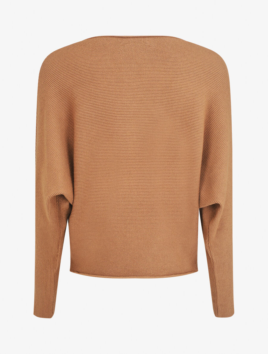 Pull loose à col rond - Camel - 2