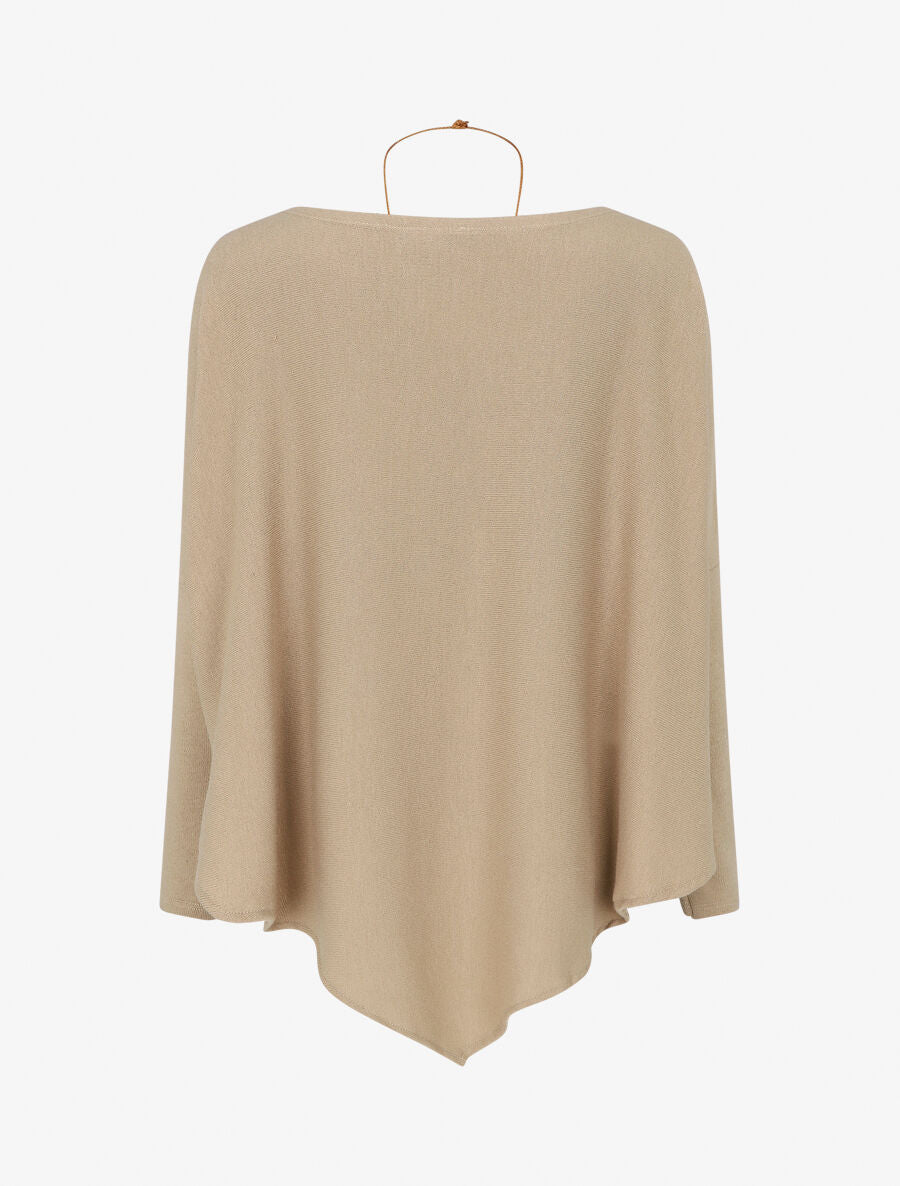 Pull ample uni en V - Beige - 2