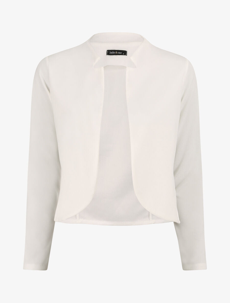 Veste courte à col cranté - Blanc - 1