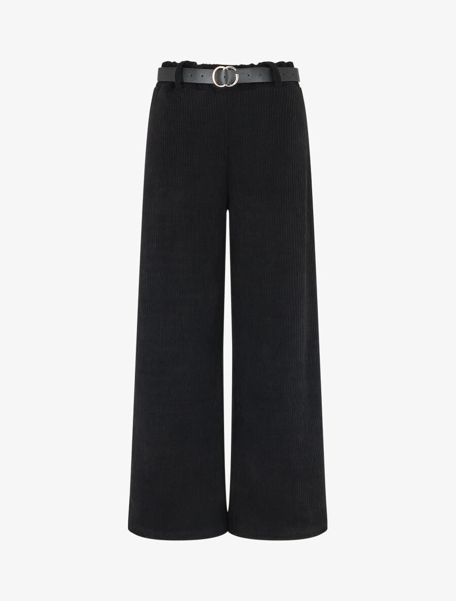 Pantalon ample en velours côtelé - Noir - 1