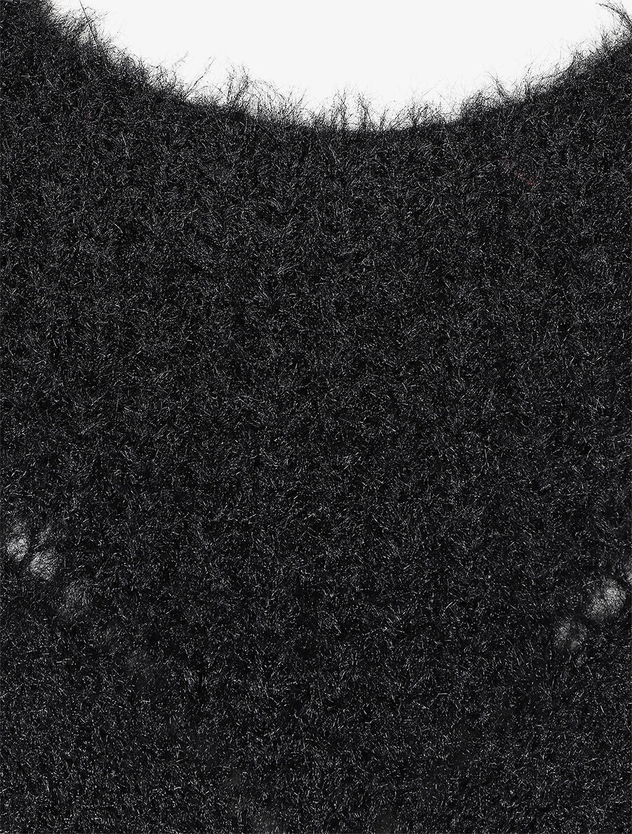 Pull uni duveteux - Noir - 3