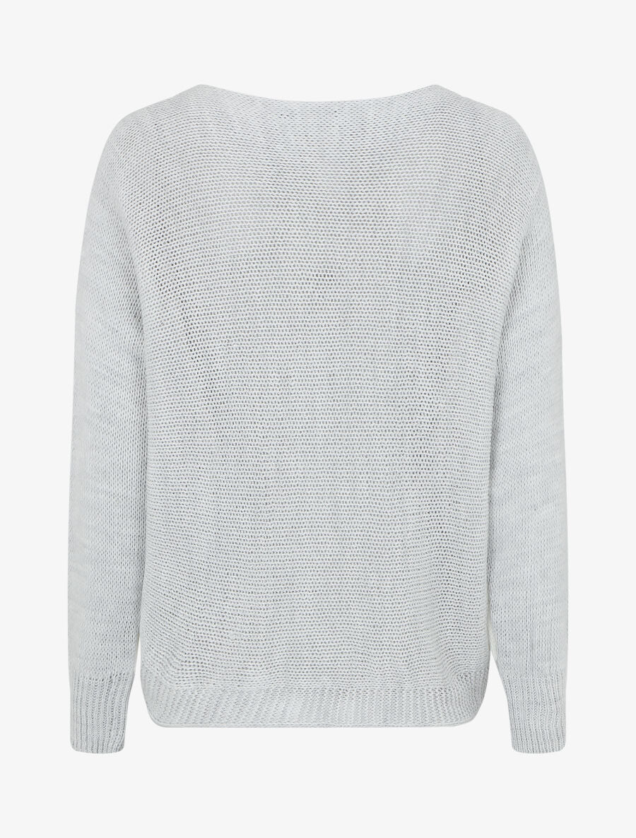 Pull motif V irisé - Gris clair - 2