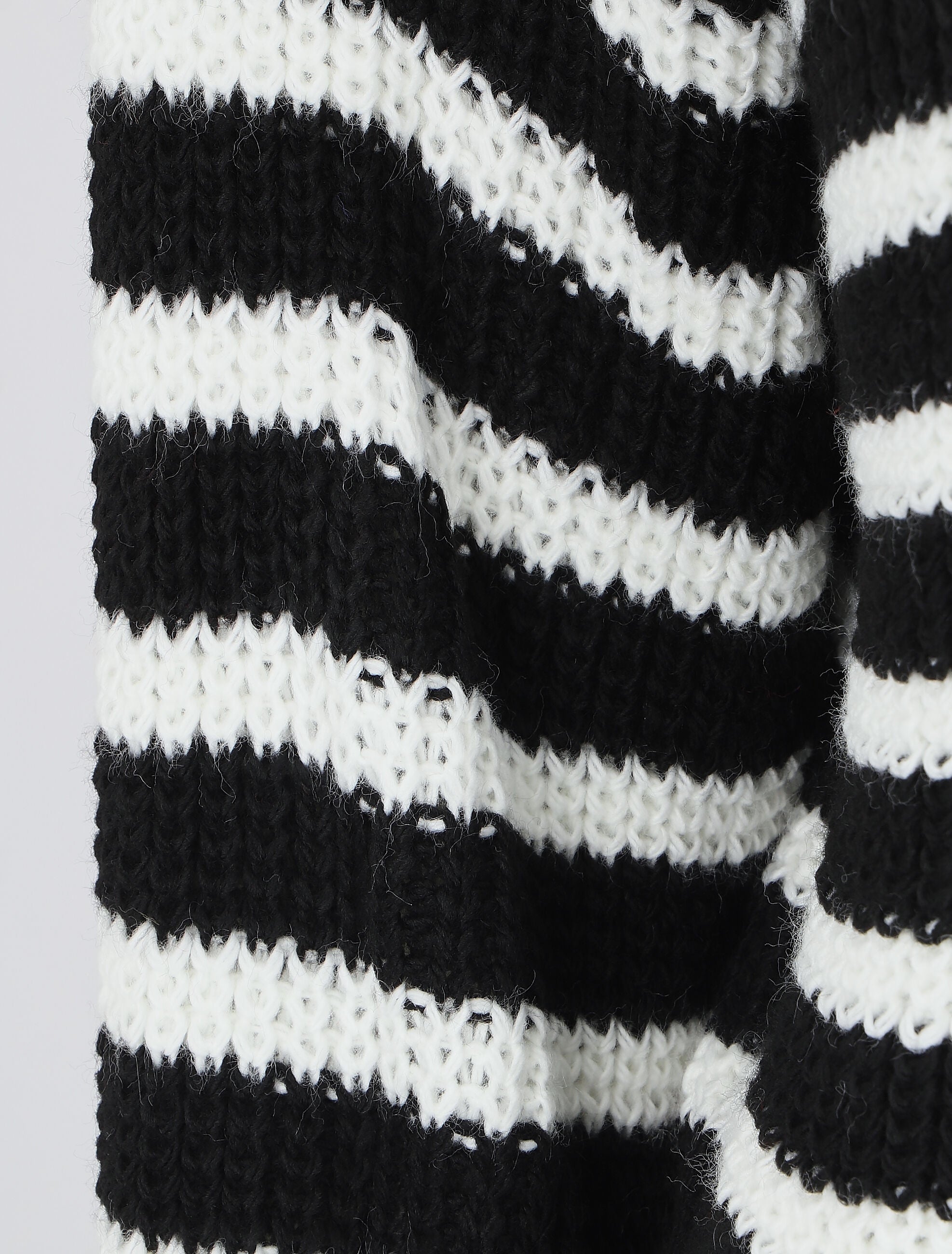 Pull droit à rayures - Noir - 3