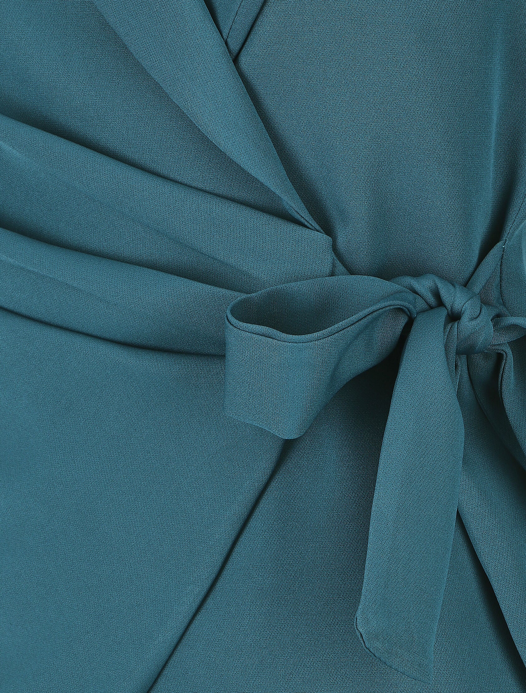 Blazer uni à nouer - Bleu canard - 3