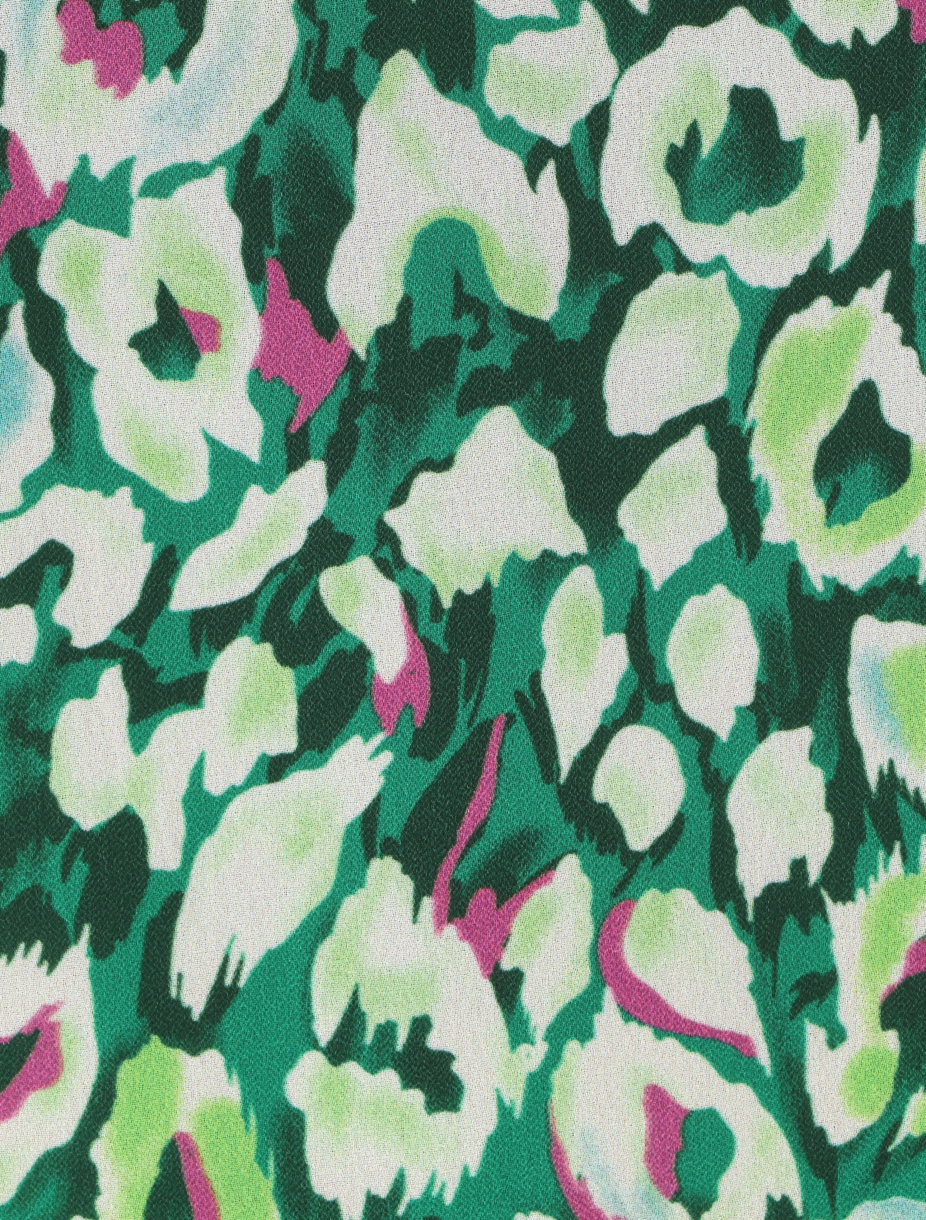 Blouse en voile à imprimé graphique - Vert - 3