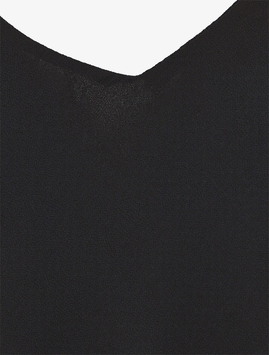 Top uni en voiles superposés - Noir - 3