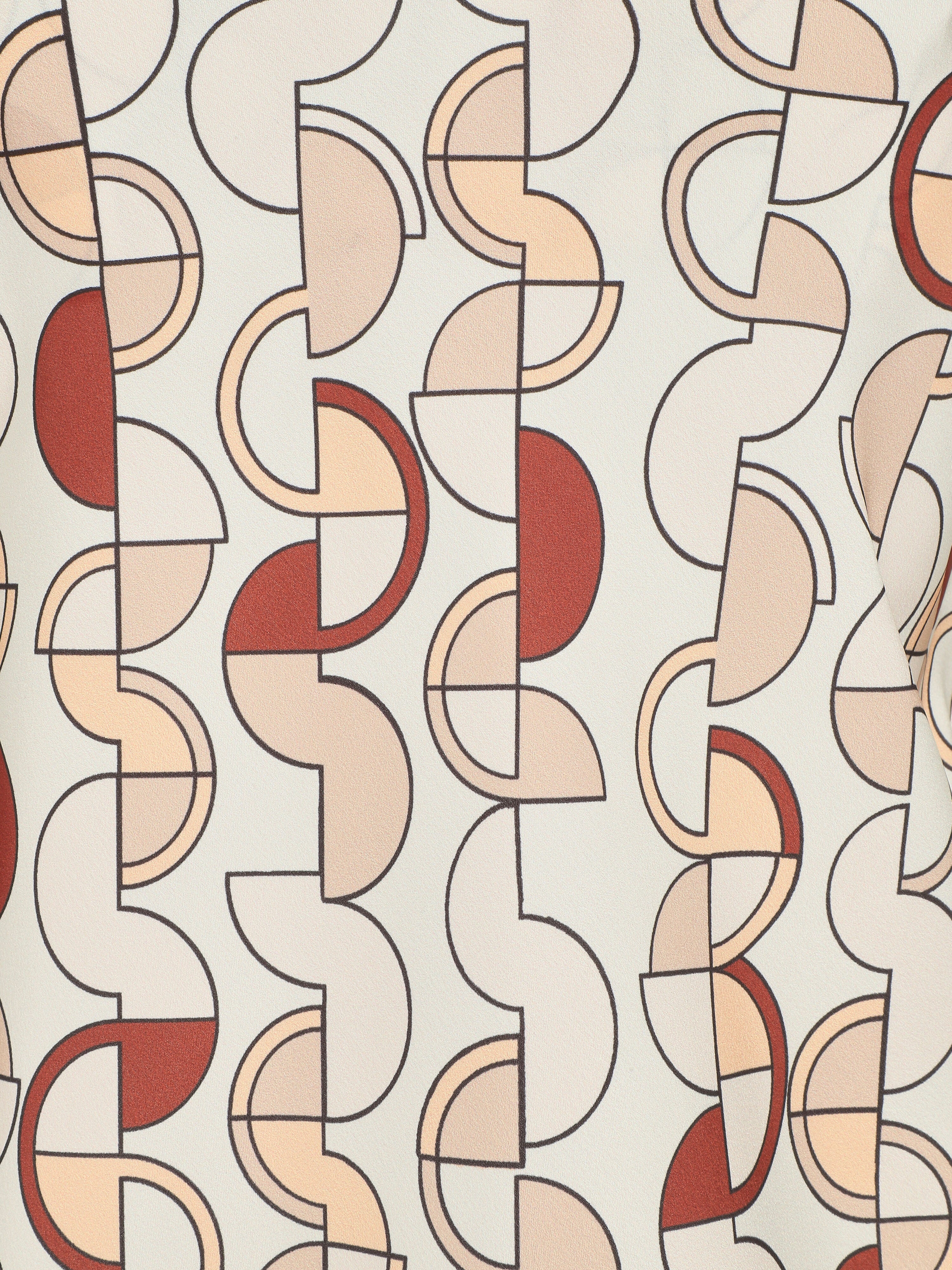 Caraco satiné imprimé graphique - Beige - 3