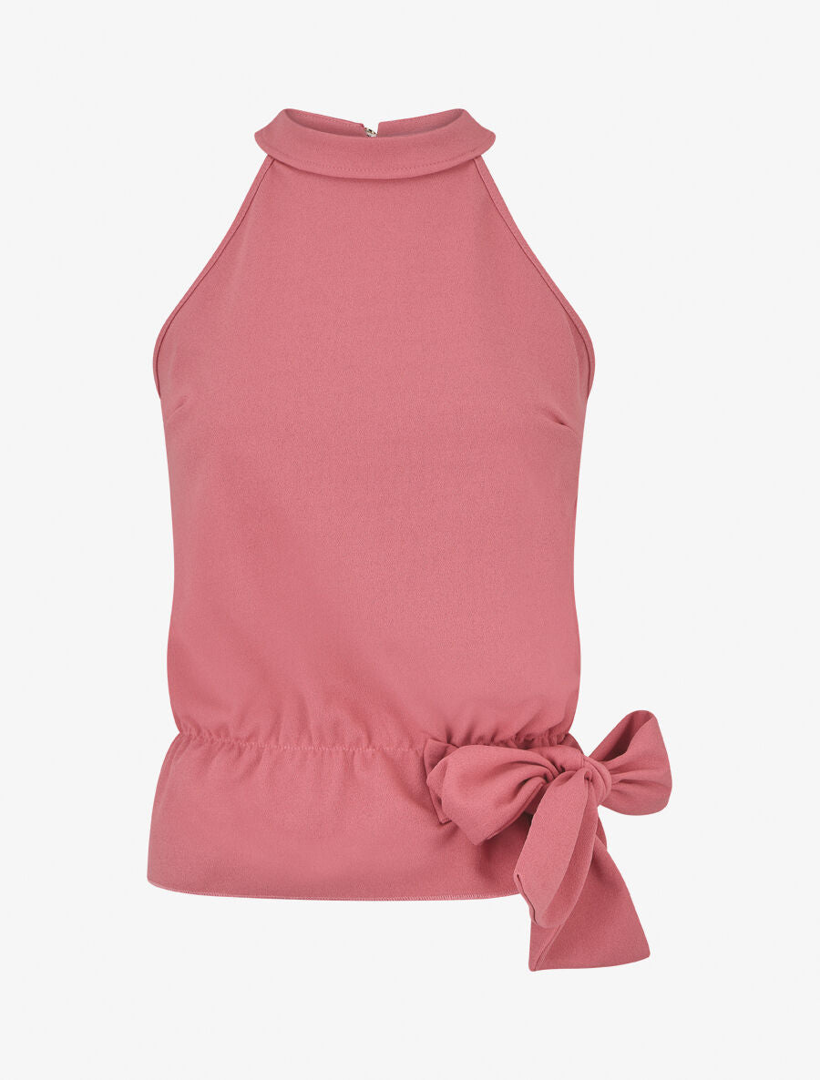 Top péplum à col américain - Vieux rose - 5