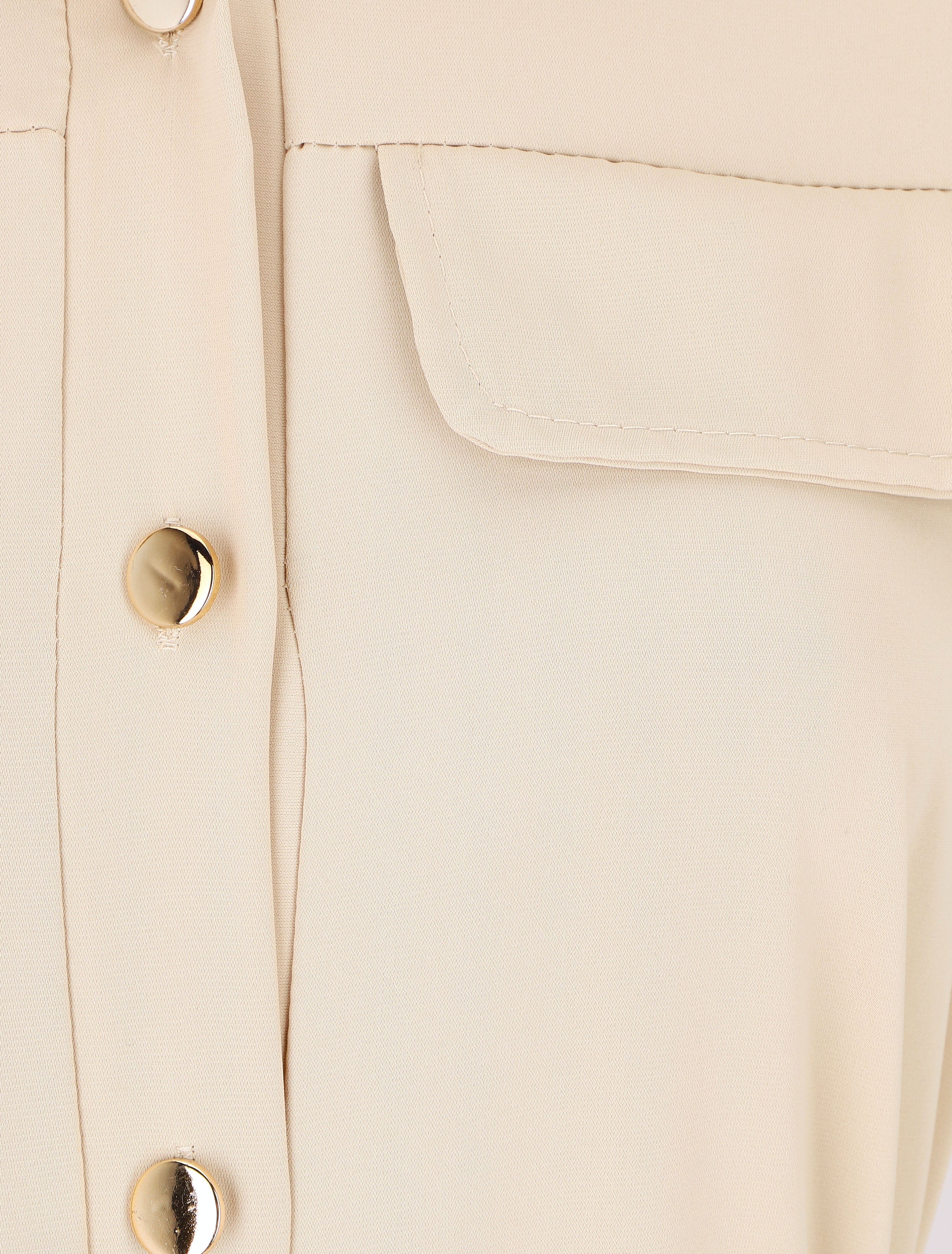 Robe chemise droite unie - Beige - 3