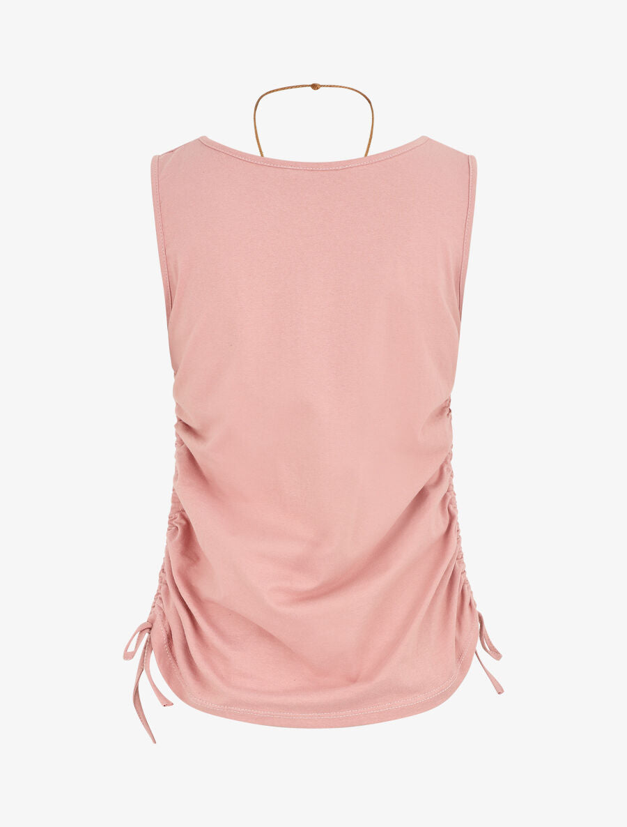 Top uni à cotés froncés - Rose - 2