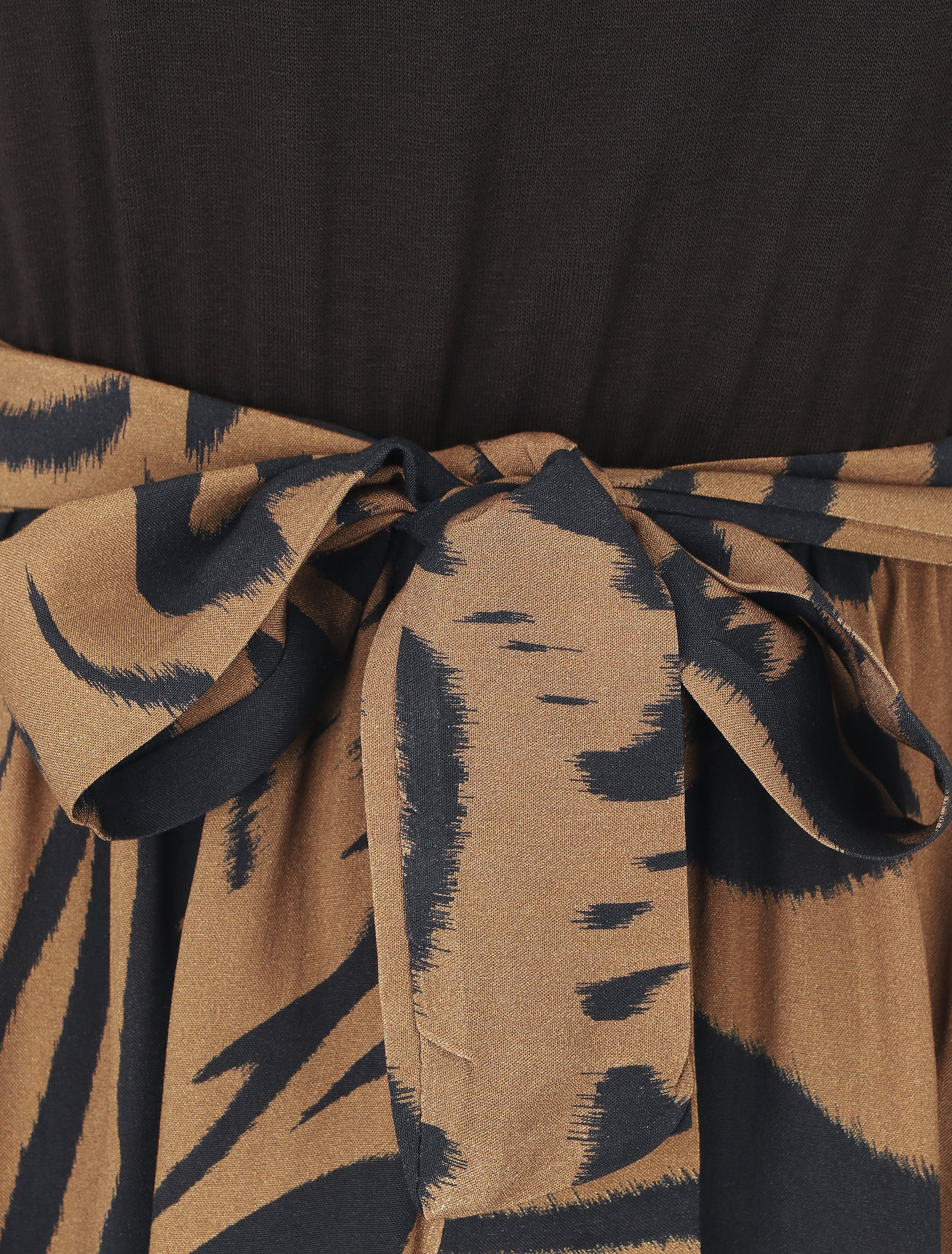 Robe bicolore à imprimé graphique - Noir - 3