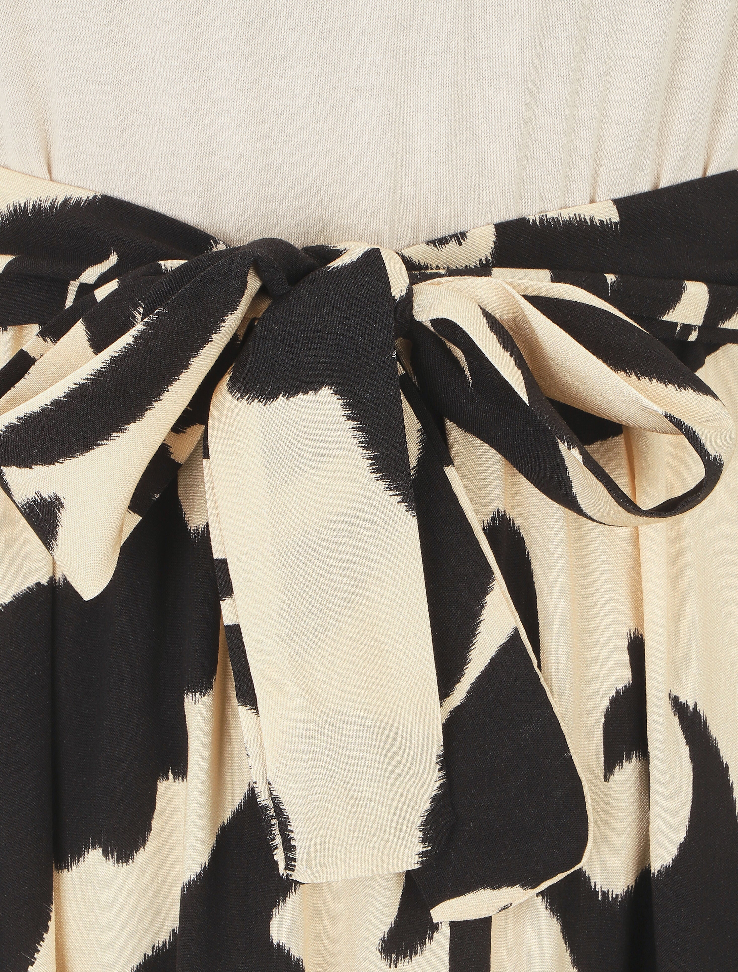 Robe bicolore à imprimé graphique - Beige - 3