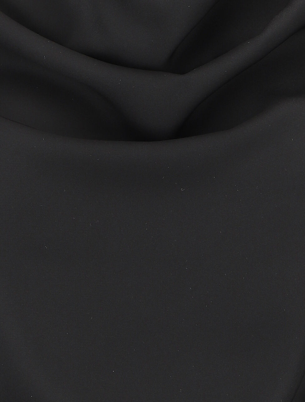 Blouse unie à col bénitier et à nouer - Noir - 3