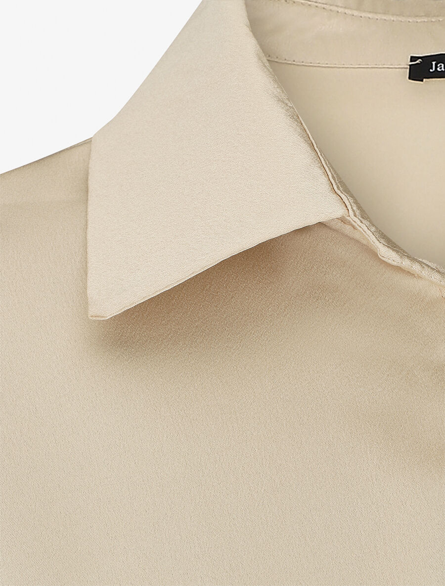 Blouse unie oversize effet satiné - Doré - 3