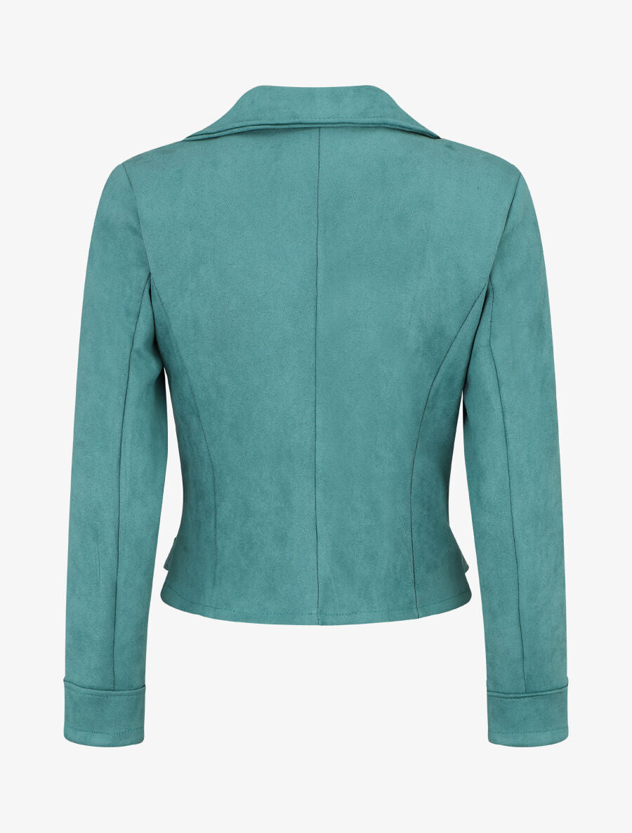 Veste en suédine style perfecto - Vert d&