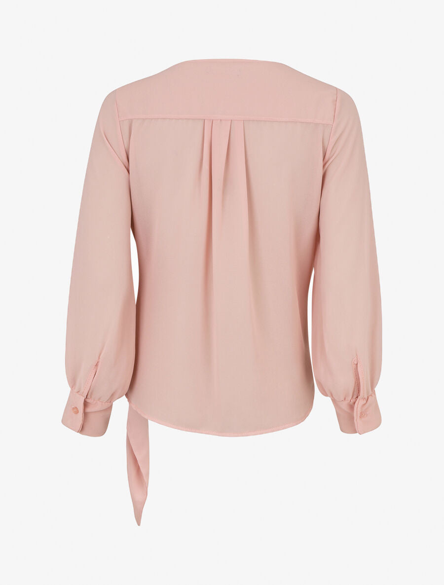 Blouse en voile style portefeuille - Rose - 2