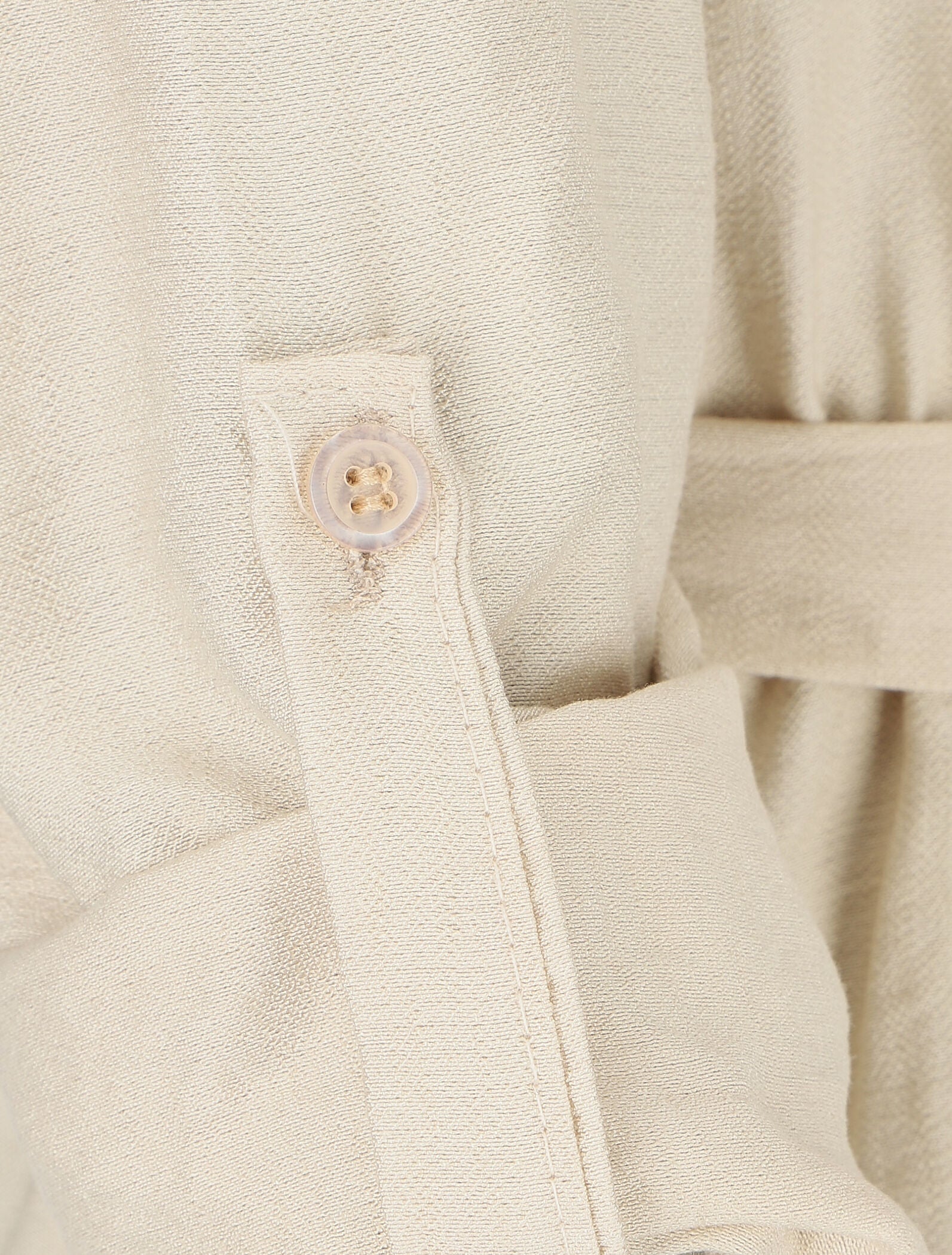 Tunique unie à manches retroussables - Beige - 3