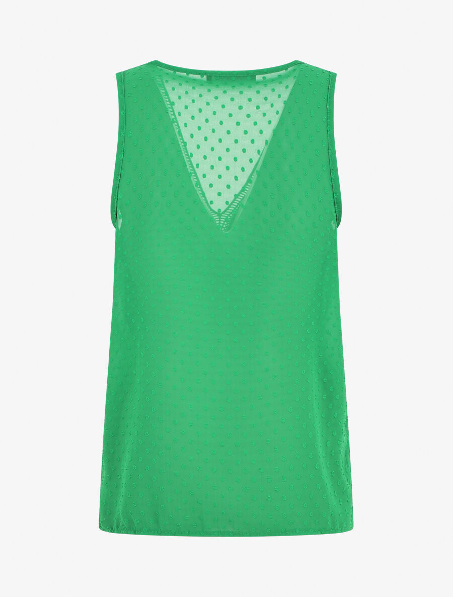 Top uni en voile texturé - Vert - 2