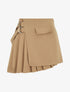 Jupe plissée effet portefeuille - Camel - 5