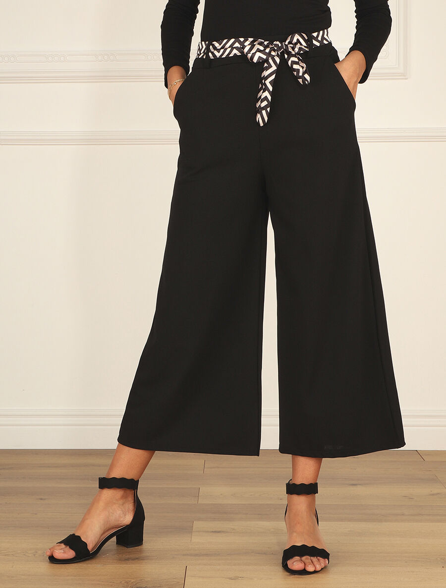 Pantalon ample uni fluide - Noir - 4