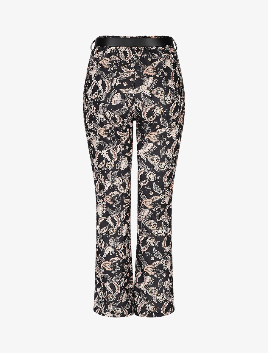 Pantalon droit imprimé foulard - Noir - 2