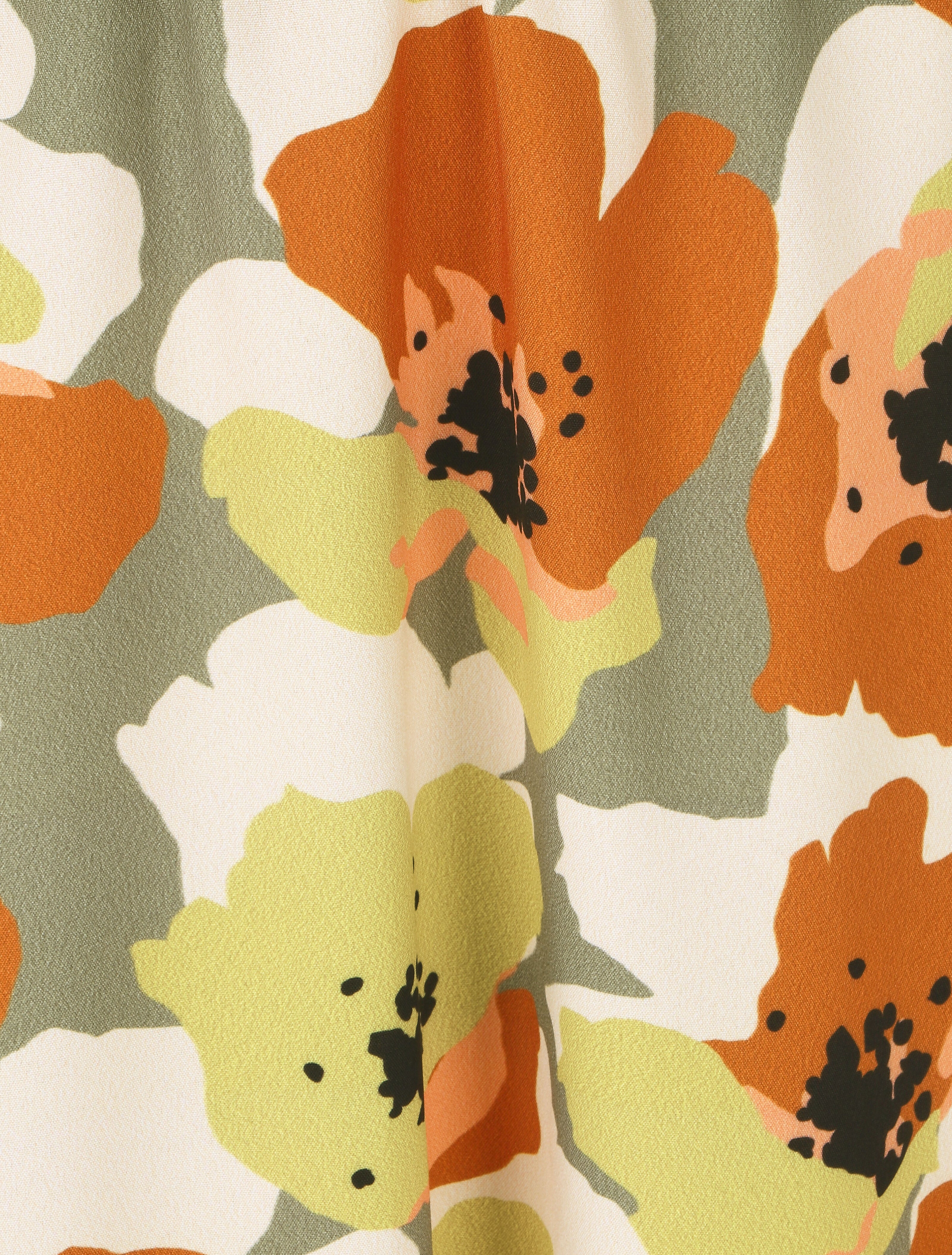 Jupe longue à imprimé fleurs abstraites - Kaki - 3