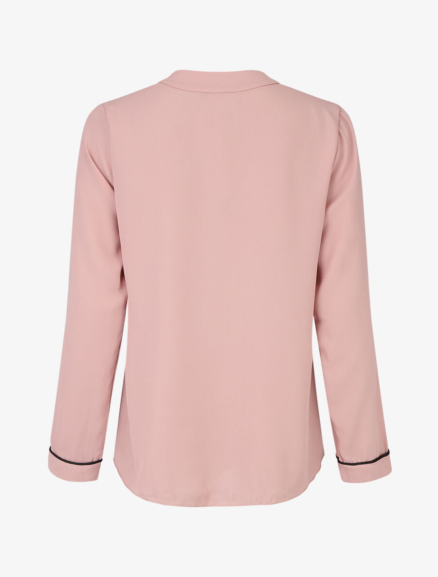 Blouse en voile à col V - Rose - 2