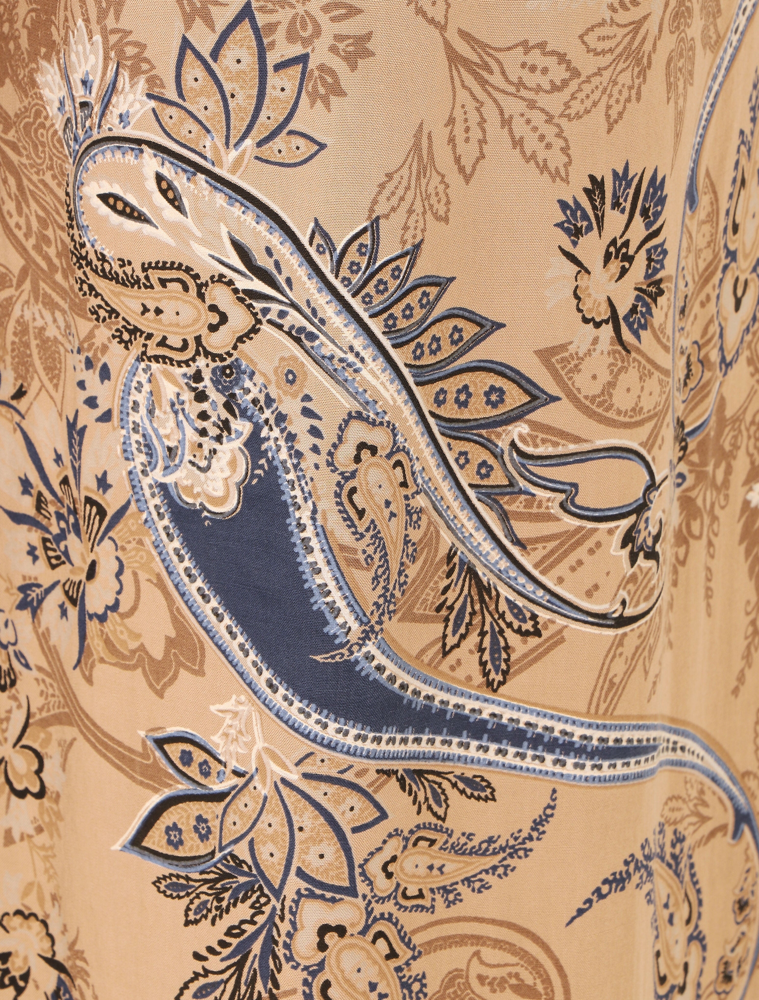 Pantalon fluide imprimé foulard - Camel - 3