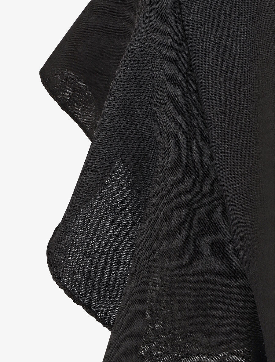 Top uni à manches volantées - Noir - 3