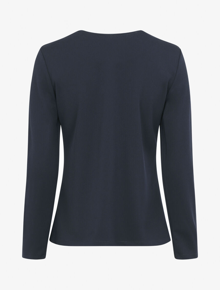 Veste droite boutonnée unie - Marine - 2