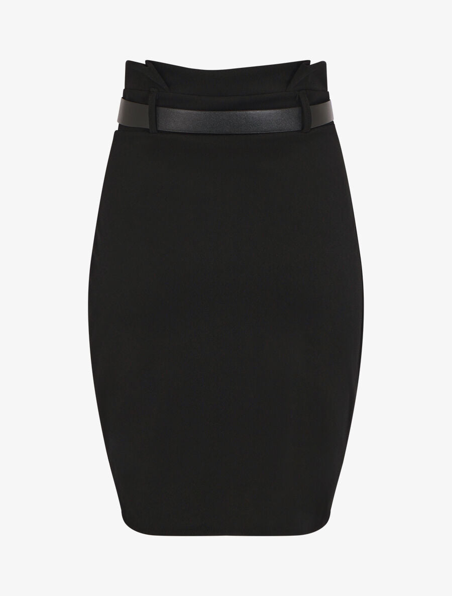 Jupe unie style portefeuille - Noir - 2