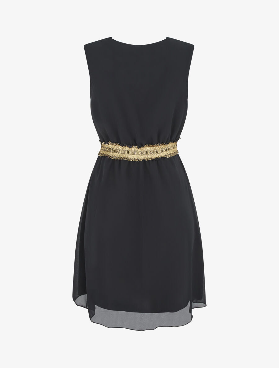 Robe sans manches taille élastiquée irisée - Noir - 2