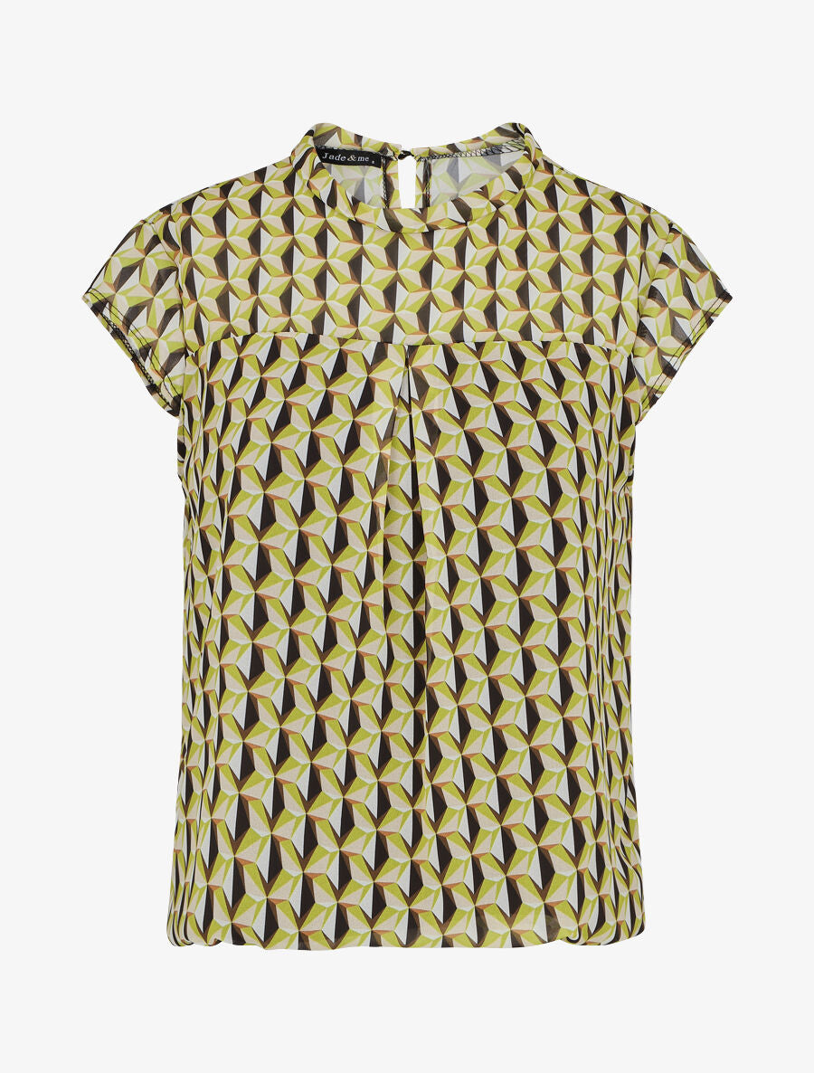 Top manches courtes imprimé mosaïque - Noir/vert - 5