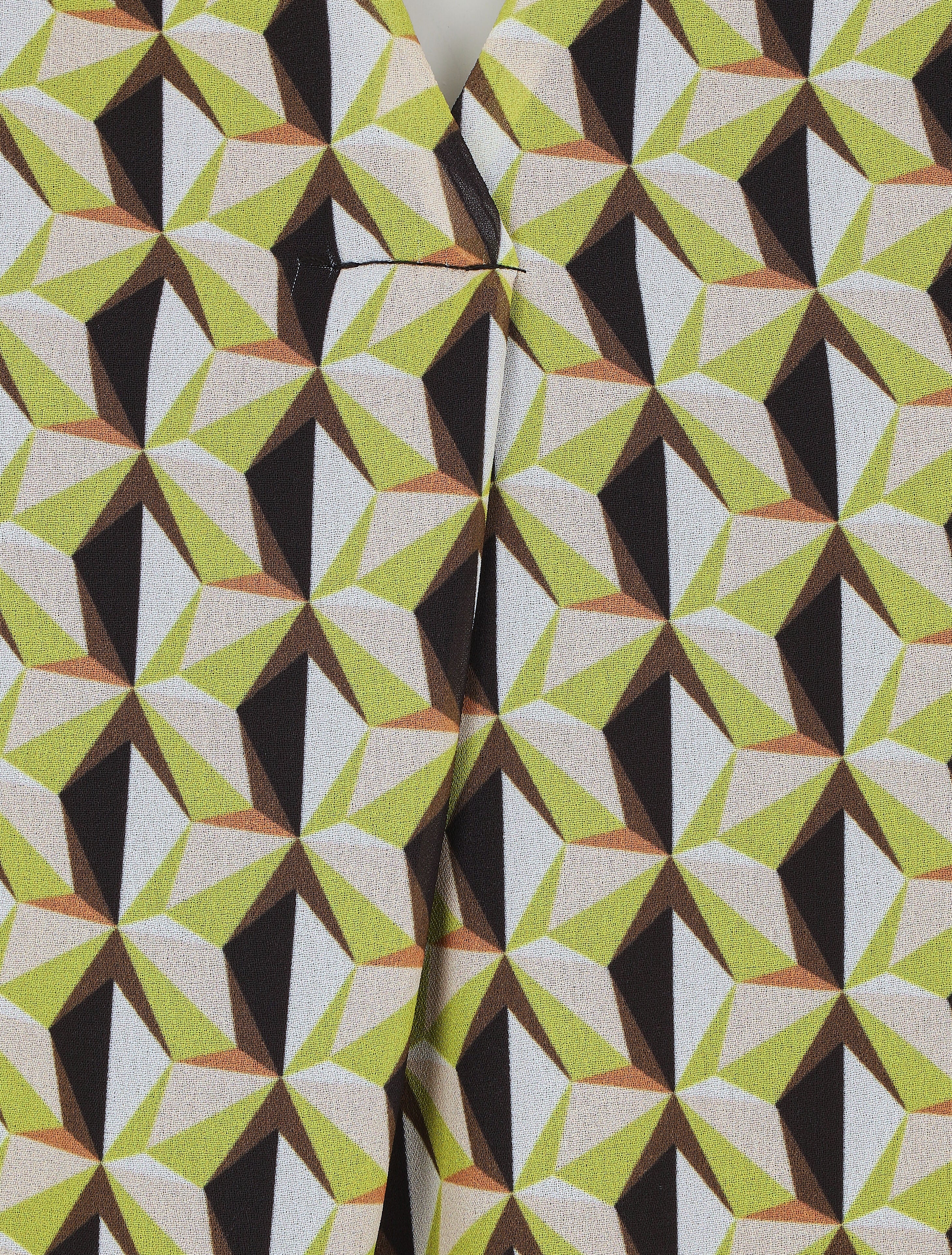 Top fluide sans manches imprimé mosaïque - Noir/vert - 3