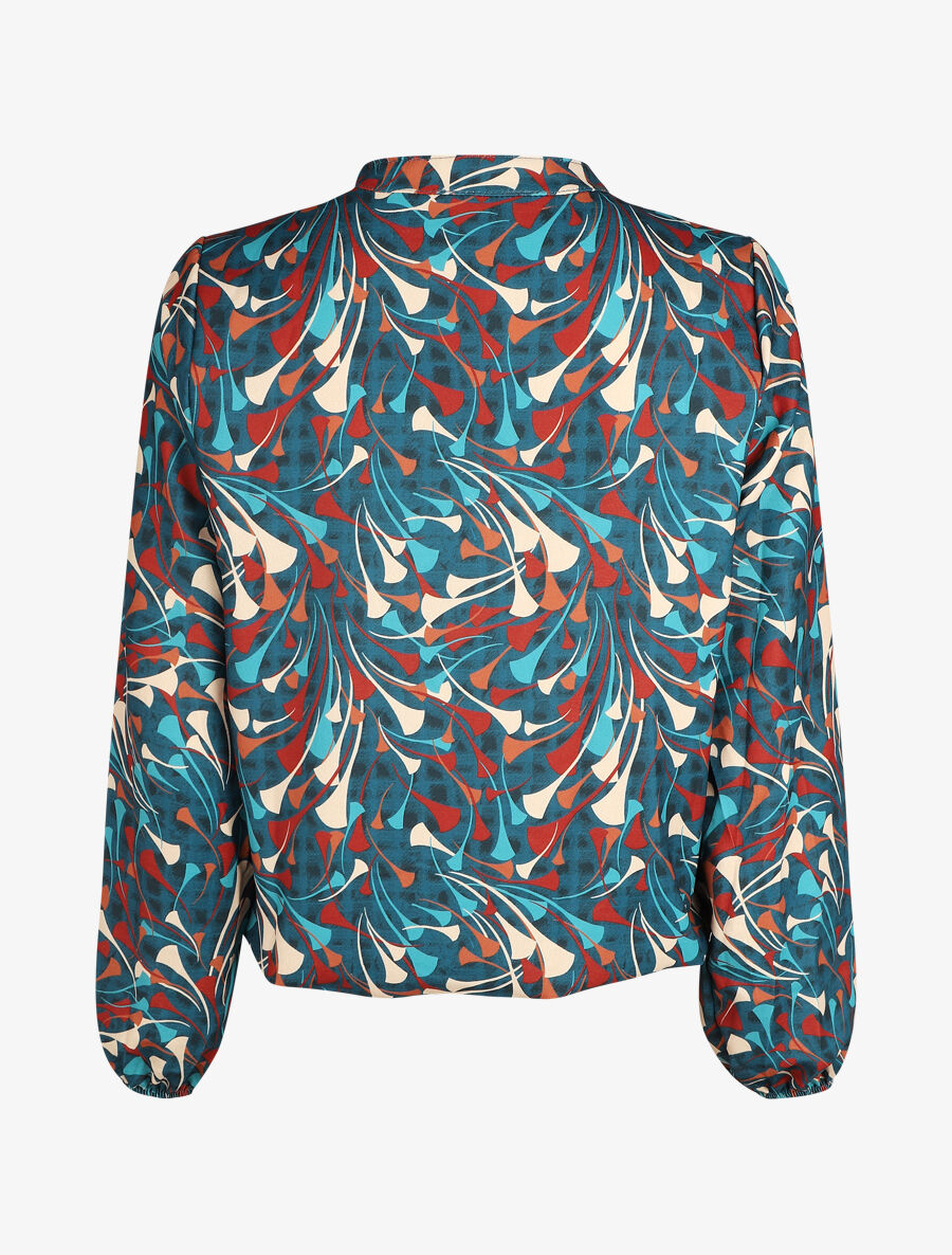 Top manches longues imprimé graphique - Bleu canard - 2