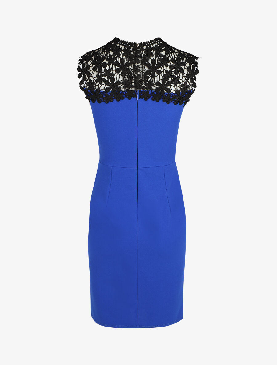 Robe ajustée sans manches col crochet - Bleu électrique - 2