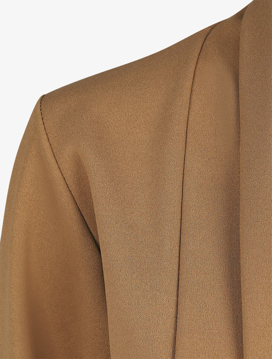 Blazer fin uni coupe droite - Camel - 3