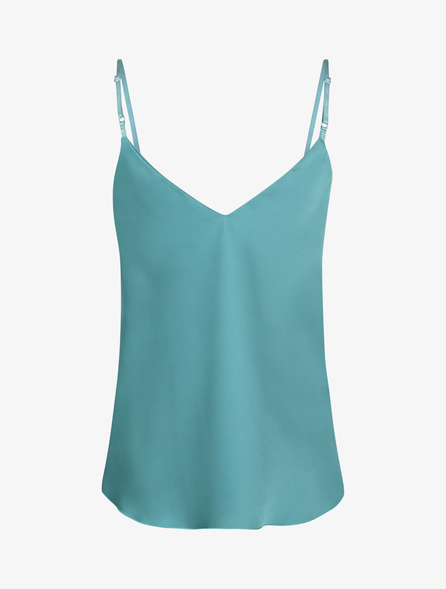 Caraco satiné uni - Bleu - 2