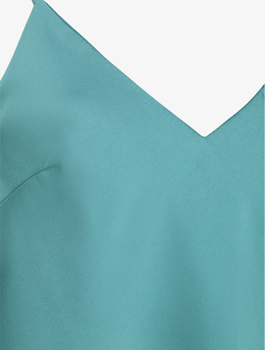 Caraco satiné uni - Bleu - 3
