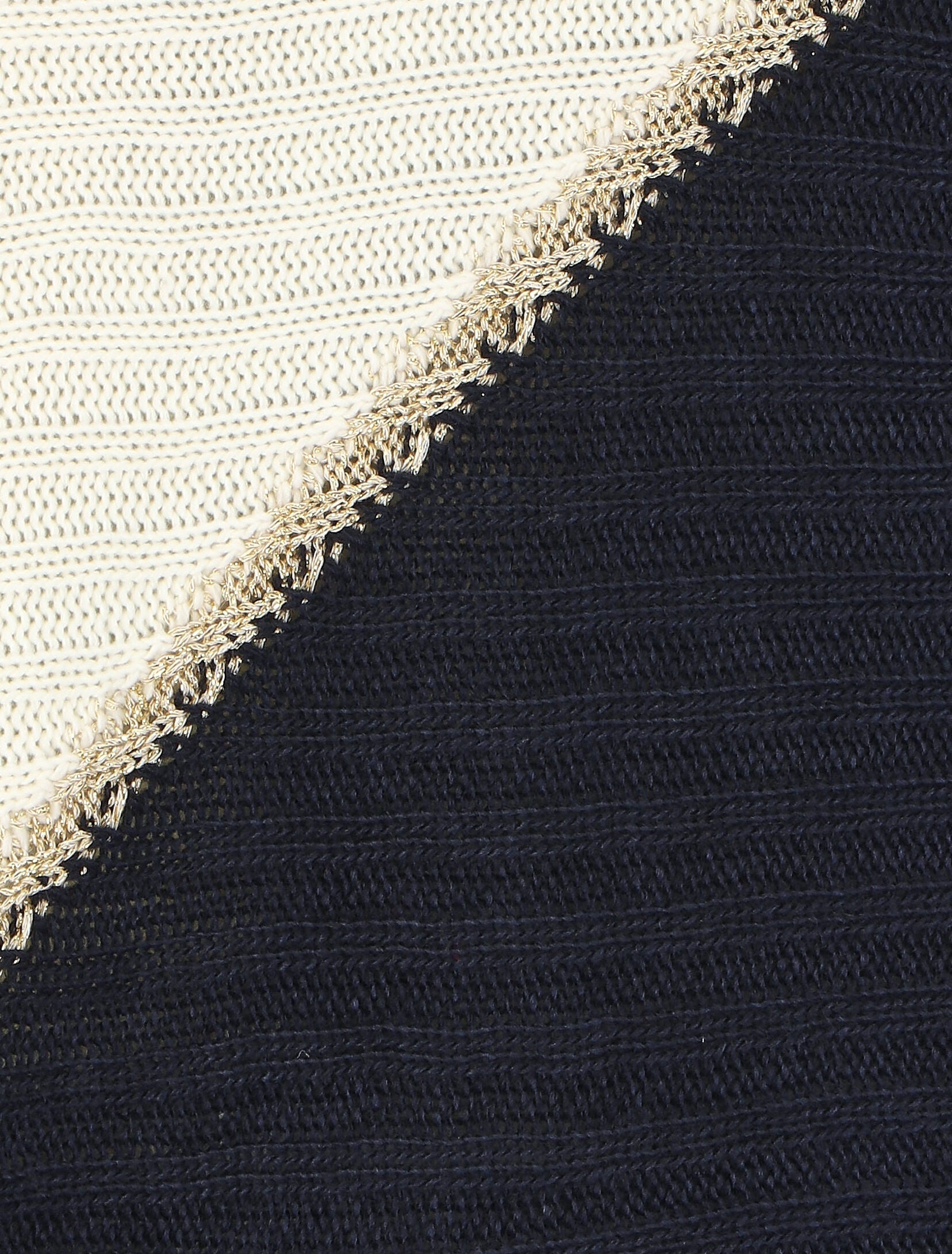 Pull loose manches chauve-souris - Blanc/marine - 3