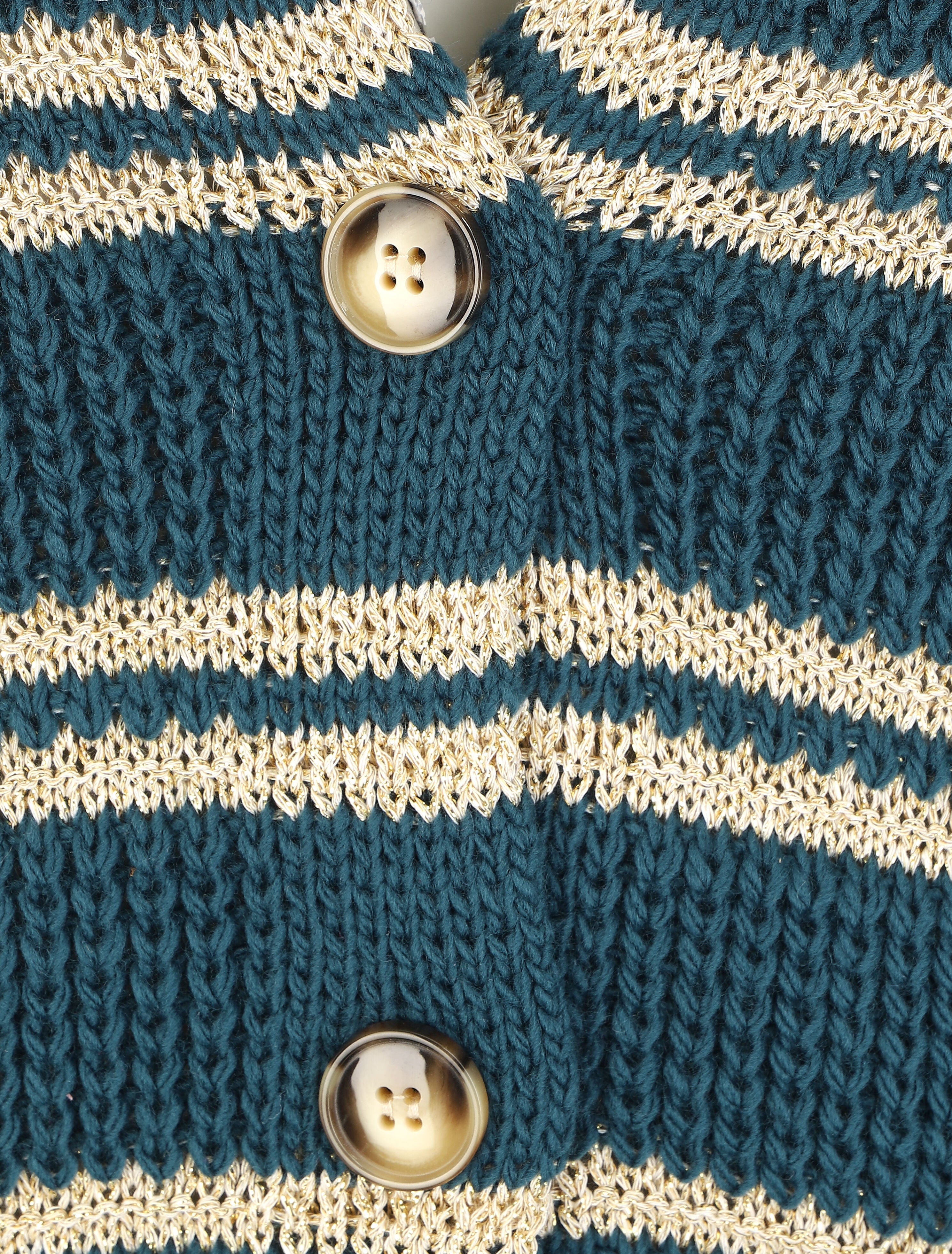 Gilet droit à rayures irisées - Bleu canard - 3