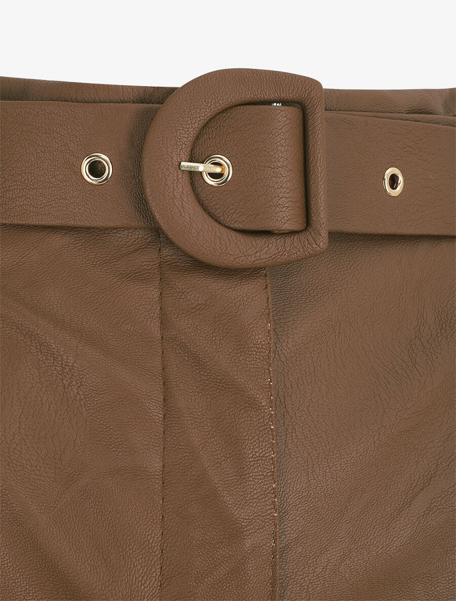 Short paper bag uni en simili - Camel - 3