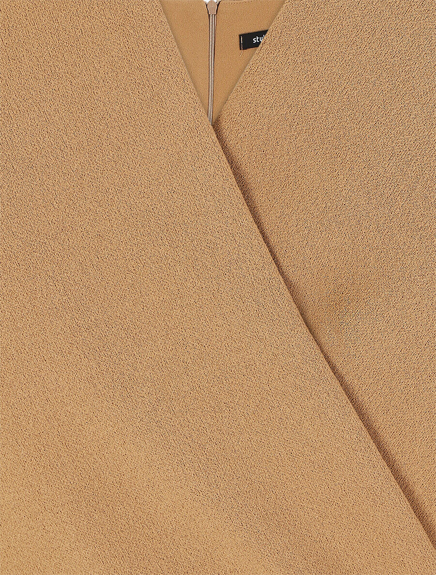 Robe courte ajustée à chaîne - Camel - 3