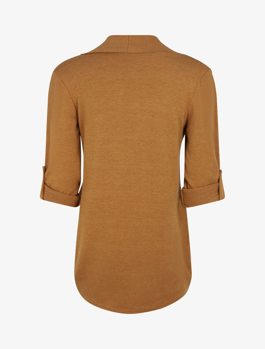 Gilet uni coupe droite - Camel - 2