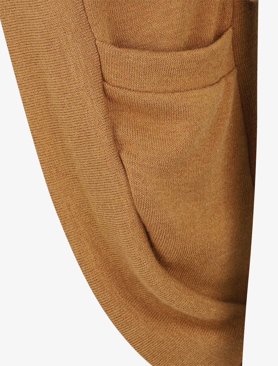 Gilet uni coupe droite - Camel - 3