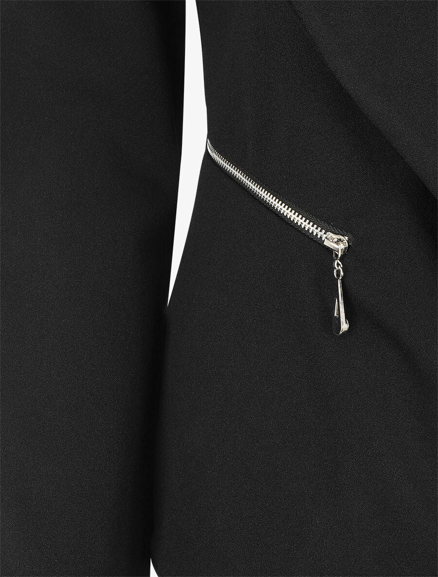 Blazer uni à poches zippées - Noir - 3