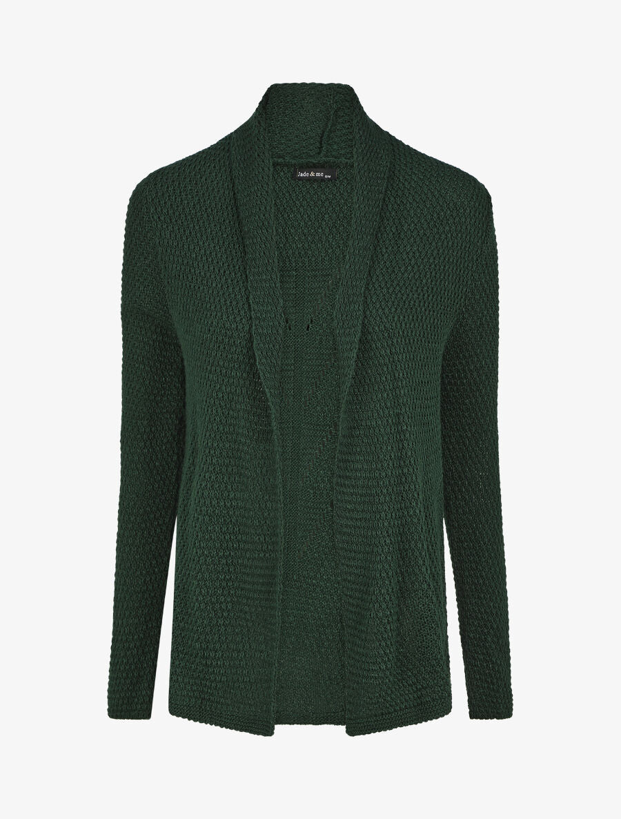 Gilet mi-long uni - Vert sapin - 4